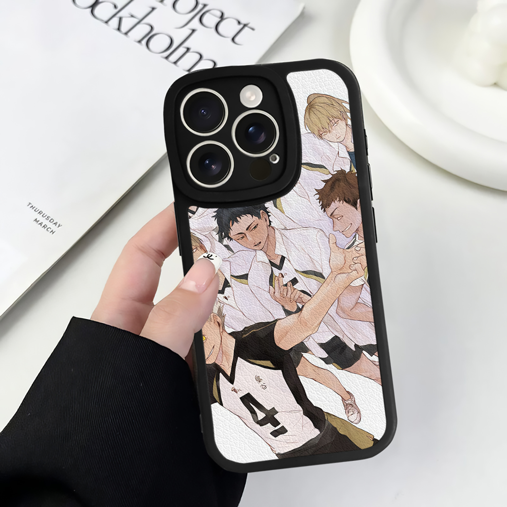 （画像用） ハイキュー!! Haikyu!! 【iPhone 16シリーズ対応】シリコンスマホケース（レザー調） 材質：シリコン
